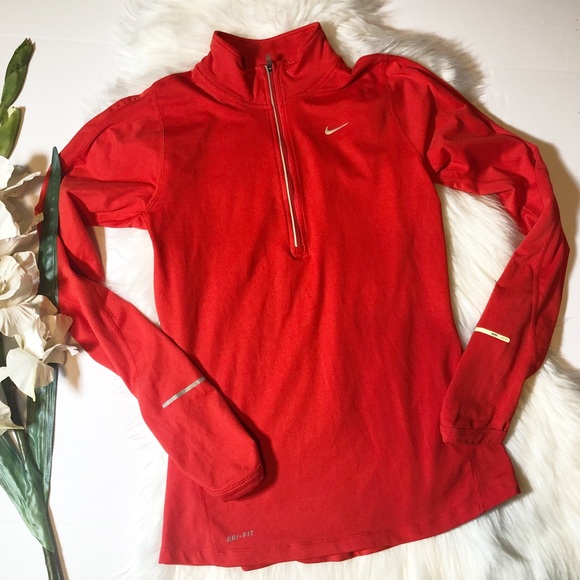 Nike Jackets & Blazers - Nike Dri-Fit Super Cozy Red Quarter Zip